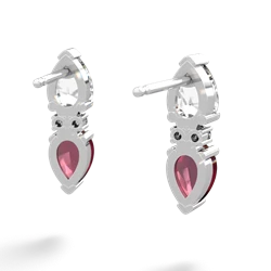 White Topaz Bowtie Drop 14K White Gold earrings E0865