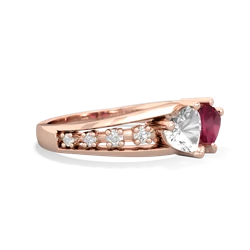 White Topaz Heart To Heart 14K Rose Gold ring R3342