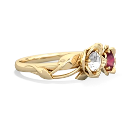 White Topaz Rose Garden 14K Yellow Gold ring R5510