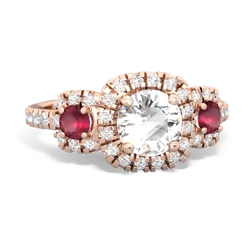 White Topaz Regal Halo 14K Rose Gold ring R5350