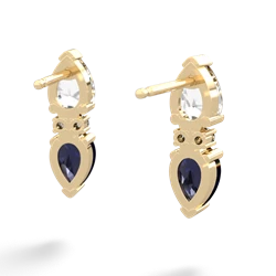 White Topaz Bowtie Drop 14K Yellow Gold earrings E0865