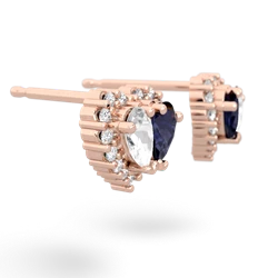 White Topaz Halo 14K Rose Gold earrings E7008