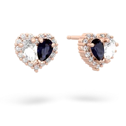 White Topaz Halo 14K Rose Gold earrings E7008