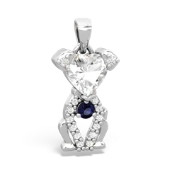 White Topaz Puppy Love 14K White Gold pendant P5800