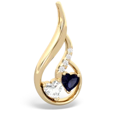 White Topaz Keepsake Curves 14K Yellow Gold pendant P5450