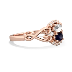 White Topaz Love Nest 14K Rose Gold ring R5860