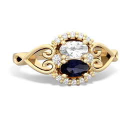 White Topaz Love Nest 14K Yellow Gold ring R5860