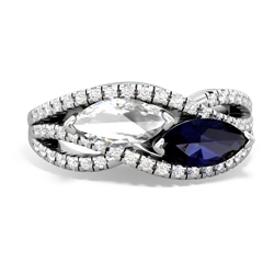 White Topaz Diamond Rivers 14K White Gold ring R3070