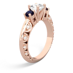 White Topaz Art Deco Eternal Embrace Engagement 14K Rose Gold ring C2003