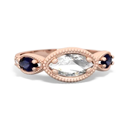 White Topaz Milgrain Marquise 14K Rose Gold ring R5700