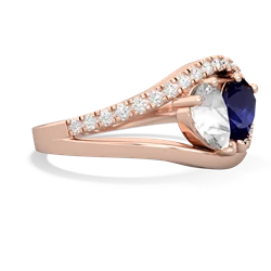 White Topaz Nestled Heart Keepsake 14K Rose Gold ring R5650