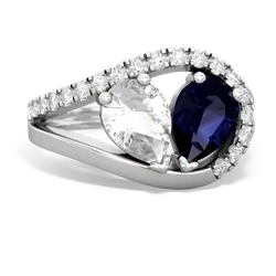 White Topaz Nestled Heart Keepsake 14K White Gold ring R5650