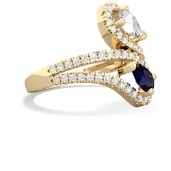 White Topaz Diamond Dazzler 14K Yellow Gold ring R3000