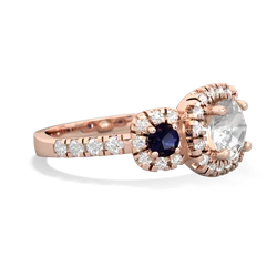 White Topaz Regal Halo 14K Rose Gold ring R5350