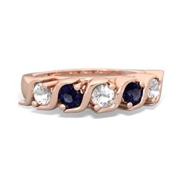 White Topaz Anniversary Band 14K Rose Gold ring R2089