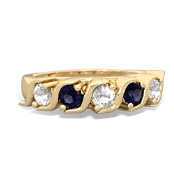 White Topaz Anniversary Band 14K Yellow Gold ring R2089