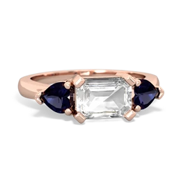 White Topaz Three Stone 14K Rose Gold ring R5235