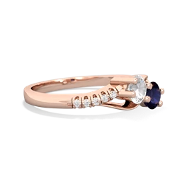 White Topaz Infinity Pave Two Stone 14K Rose Gold ring R5285