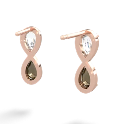 White Topaz Infinity 14K Rose Gold earrings E5050