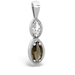 White Topaz Antique-Style Halo 14K White Gold pendant P5700