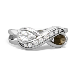 White Topaz Diamond Infinity 14K White Gold ring R5390