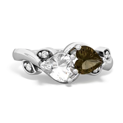 White Topaz Floral Elegance 14K White Gold ring R5790