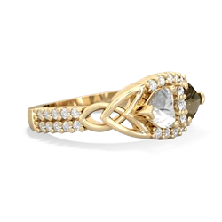 White Topaz Sparkling Celtic Knot 14K Yellow Gold ring R2645