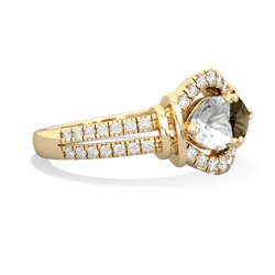 White Topaz Art-Deco Keepsake 14K Yellow Gold ring R5630