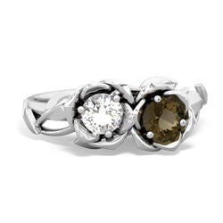 White Topaz Rose Garden 14K White Gold ring R5510