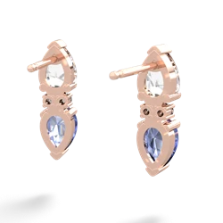 White Topaz Bowtie Drop 14K Rose Gold earrings E0865