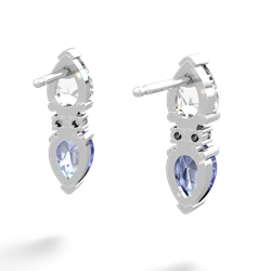 White Topaz Bowtie Drop 14K White Gold earrings E0865