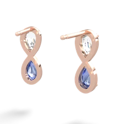 White Topaz Infinity 14K Rose Gold earrings E5050