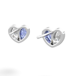 White Topaz 'Our Heart' 14K White Gold earrings E5072