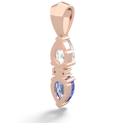 White Topaz Bowtie Drop 14K Rose Gold pendant P0865