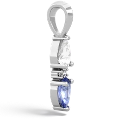 White Topaz Bowtie Drop 14K White Gold pendant P0865