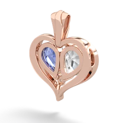 White Topaz Two Become One 14K Rose Gold pendant P5330