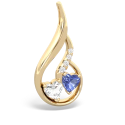 White Topaz Keepsake Curves 14K Yellow Gold pendant P5450