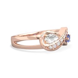 White Topaz Diamond Infinity 14K Rose Gold ring R5390