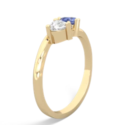 White Topaz Sweethearts 14K Yellow Gold ring R5260