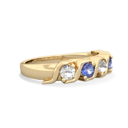 White Topaz Anniversary Band 14K Yellow Gold ring R2089