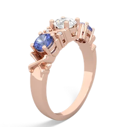 White Topaz Hugs And Kisses 14K Rose Gold ring R5016