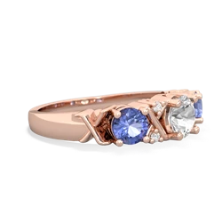 White Topaz Hugs And Kisses 14K Rose Gold ring R5016