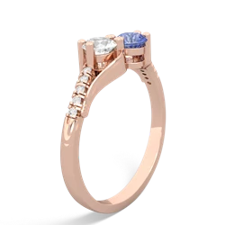 White Topaz Infinity Pave Two Stone 14K Rose Gold ring R5285