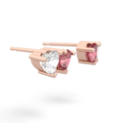 White Topaz Sweethearts 14K Rose Gold earrings E5260