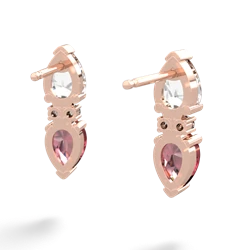 White Topaz Bowtie Drop 14K Rose Gold earrings E0865