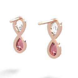 White Topaz Infinity 14K Rose Gold earrings E5050