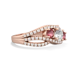 White Topaz Three Stone Aurora 14K Rose Gold ring R3080