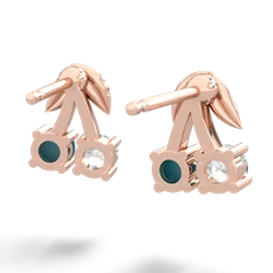 White Topaz Sweet Cherries 14K Rose Gold earrings E7001