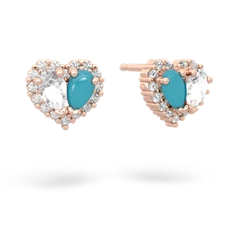 White Topaz Halo 14K Rose Gold earrings E7008