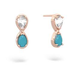 White Topaz Infinity 14K Rose Gold earrings E5050